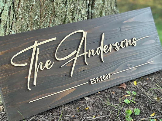 Rustic Pine Name Sign - Appalachian Craftsman LLC
