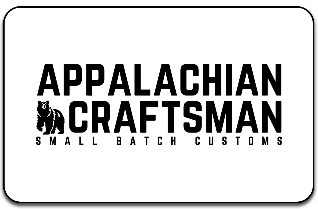 Appalachian Craftsman logo with a bear graphic on a white background in the shape of a gift card