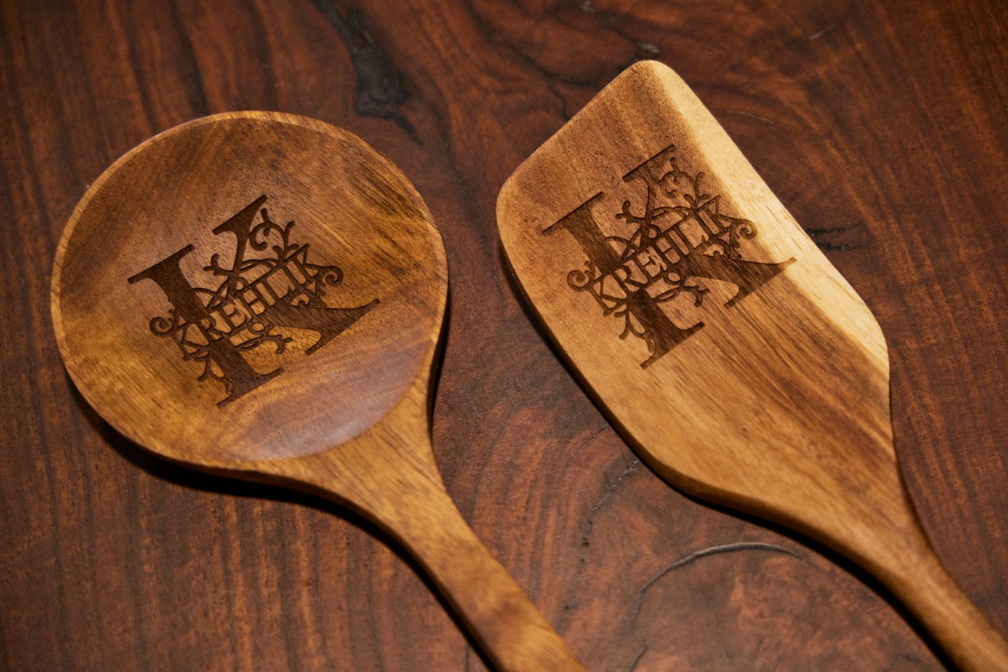 Personalized Wood Spoon & Turner Set - Appalachian Craftsman LLC