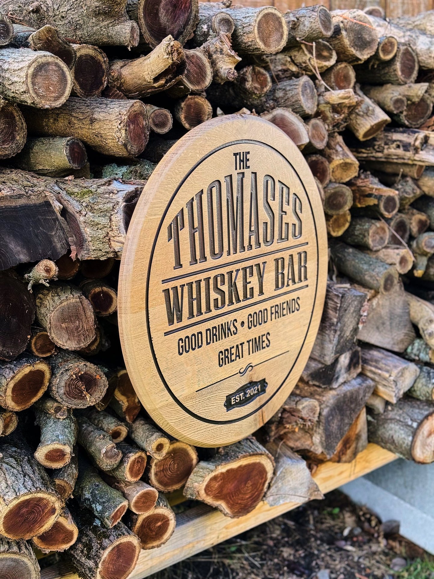 Premium Bourbon Barrel Top Style Sign - Appalachian Craftsman LLC