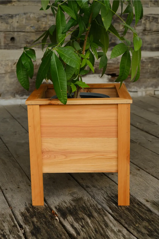 Handmade Cedar Planter Box - Square Style - Appalachian Craftsman LLC