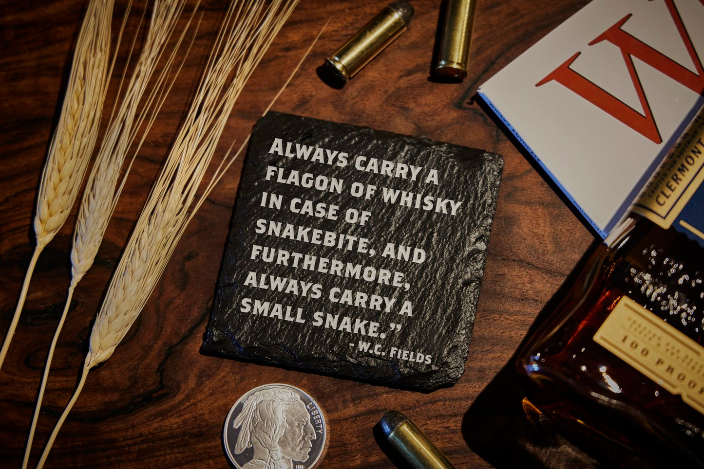 Whiskey/Bourbon Quote Slate Coasters - Appalachian Craftsman LLC