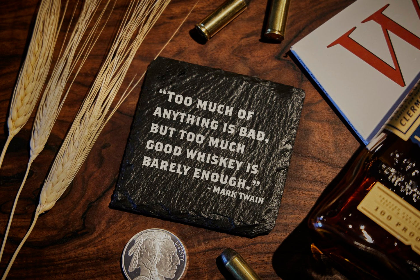 Whiskey/Bourbon Quote Slate Coasters - Appalachian Craftsman LLC