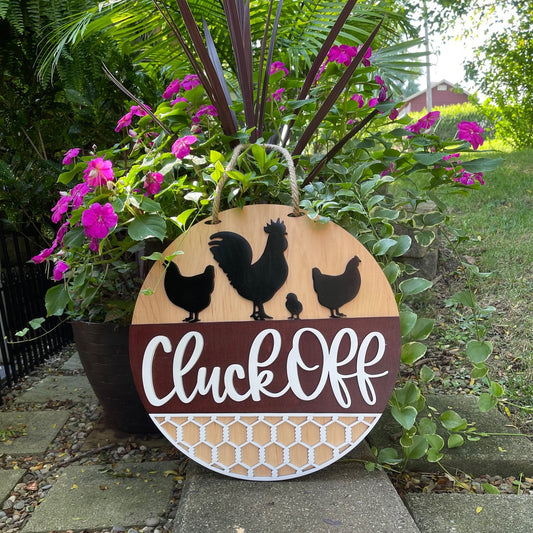 3D Door Hanger: Cluck Off - Appalachian Craftsman LLC