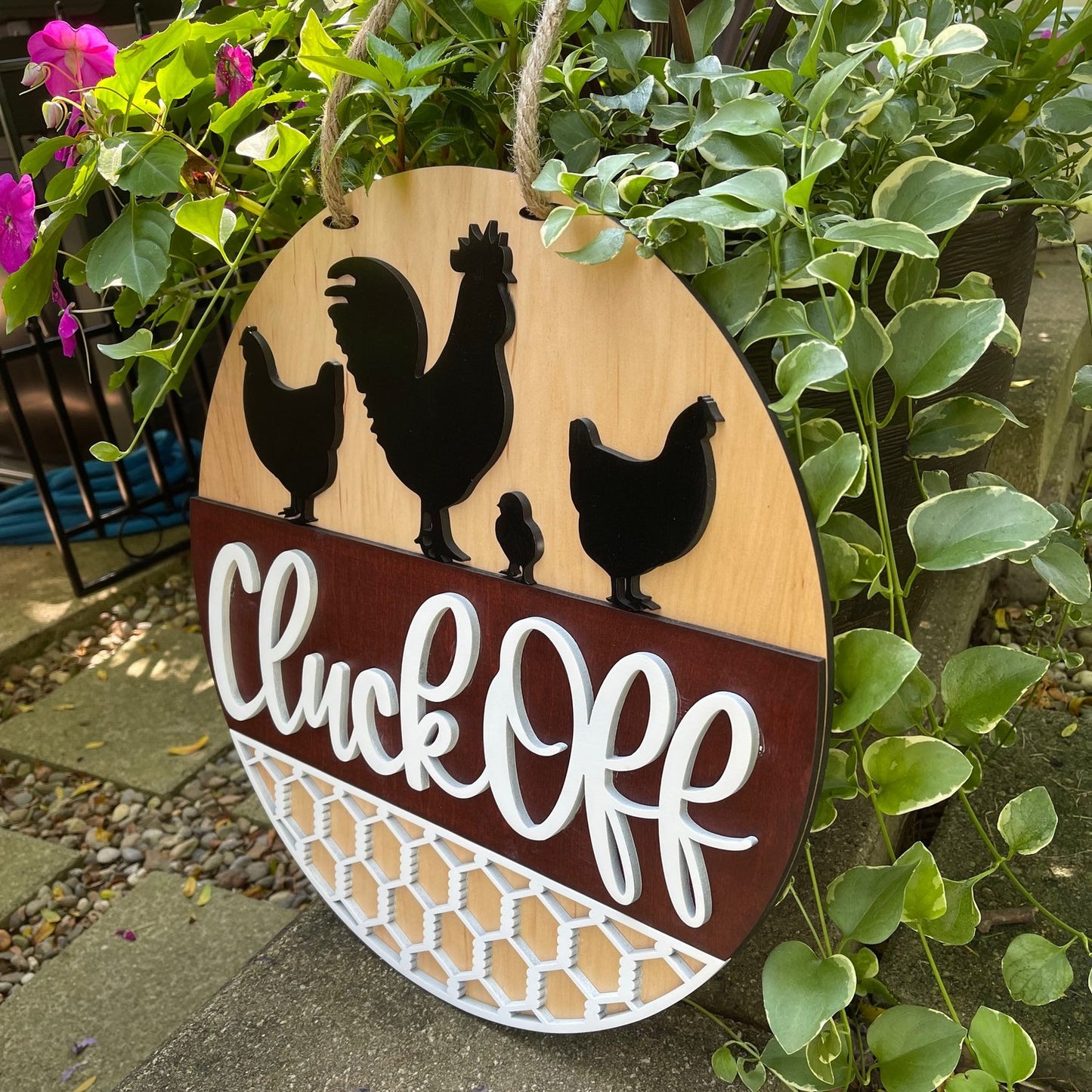 3D Door Hanger: Cluck Off - Appalachian Craftsman LLC