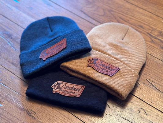 Custom Leather Patch Beanies - Appalachian Craftsman LLC