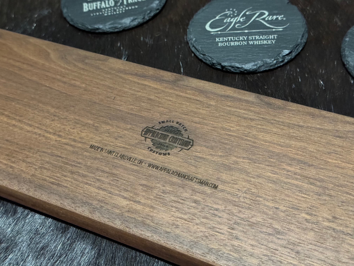 Walnut & Slate Coaster Flight - Appalachian Craftsman LLC