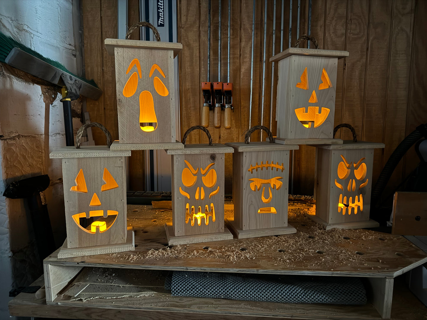 Cedar Halloween Lanterns - Appalachian Craftsman LLC