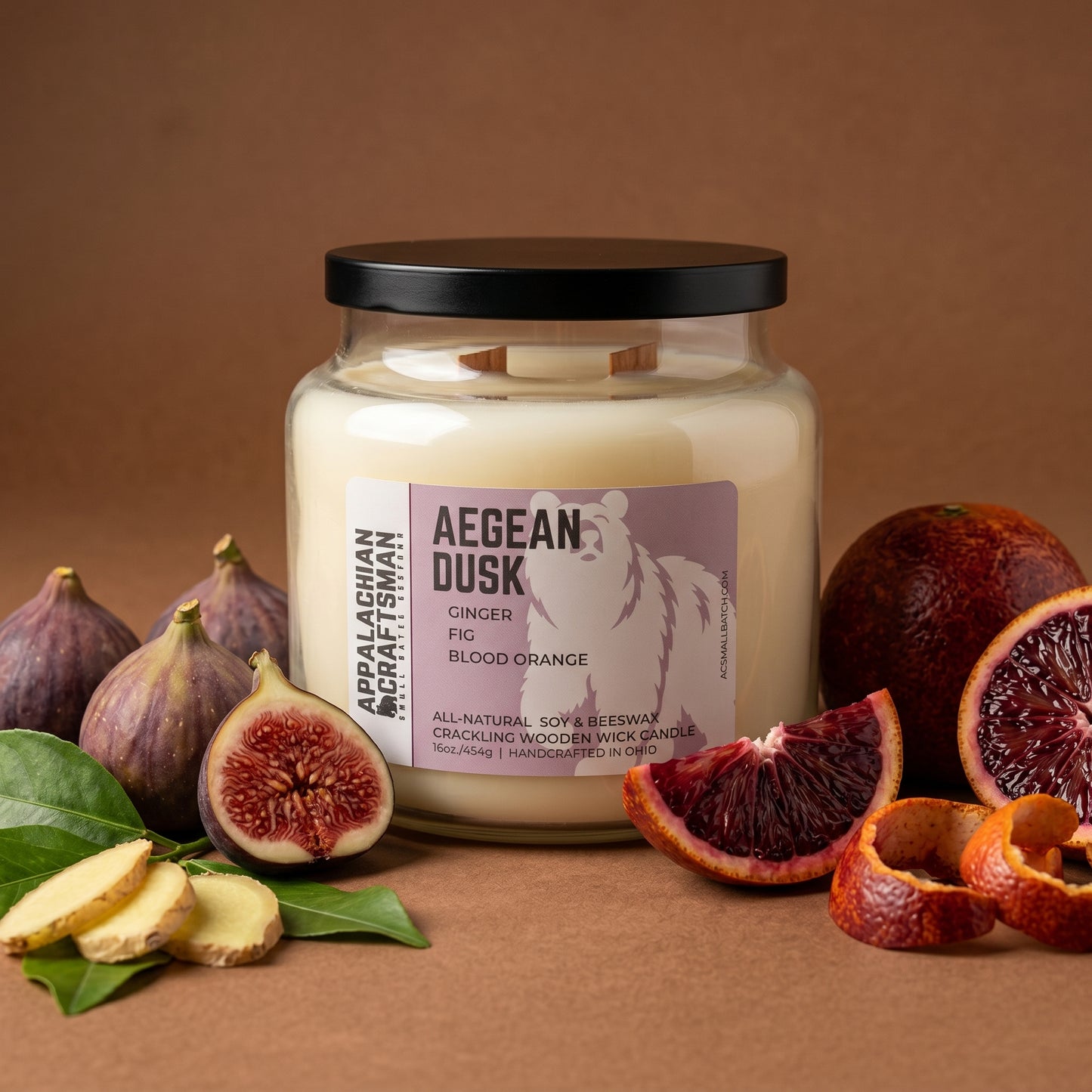Aegean Dusk - Double Crackling Wooden Wick - Luxury Soy & Beeswax Blend Candle