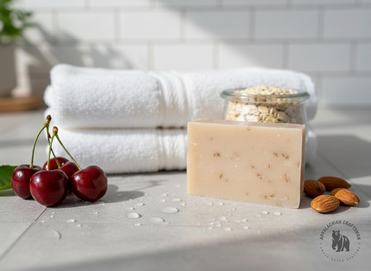 Wild Cherry-Almond Oatmeal Traditional Cold-Process Soap