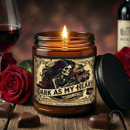 "Dark As My Heart" - Limited Edition Candle w/ Gift Box | Anti-Valentine's | Single | Valentine's Candle