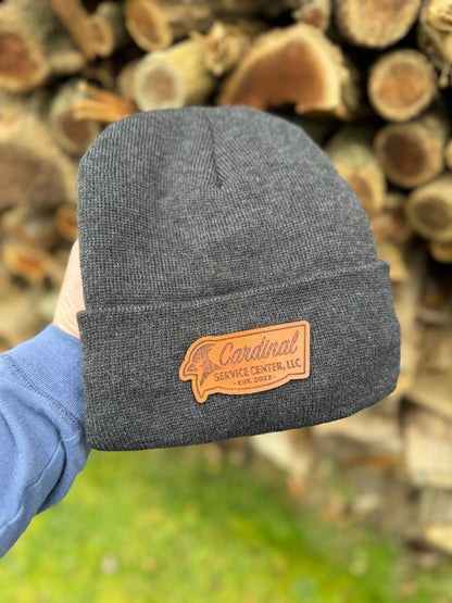 Custom Leather Patch Beanies - Appalachian Craftsman LLC