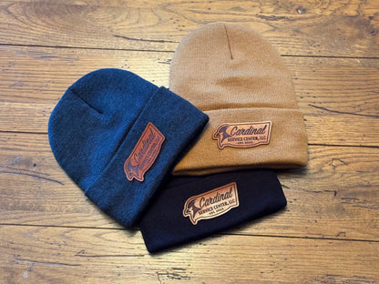 Custom Leather Patch Beanies - Appalachian Craftsman LLC
