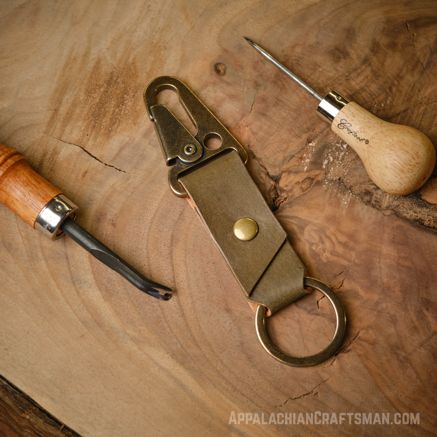 The Switchback — Handmade Leather Keychain